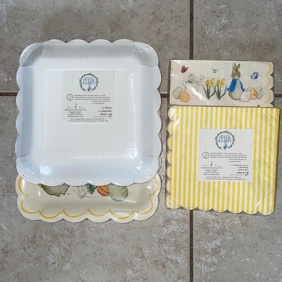 BEATRIX POTTER PETER RABBIT 9" PAPER PLATES & NAPKINS EASTER PARTY DECORATION - Picture 2 of 2